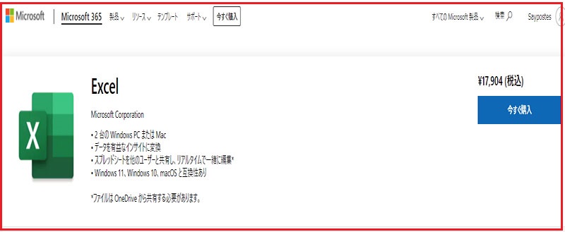 excel アプリを購入